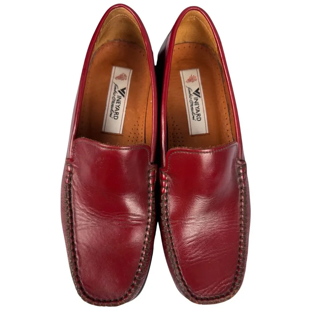 Vineyard Sandro Moscoloni Loafer Mens‎ Murray Red Leather Slip On Career Sz 8